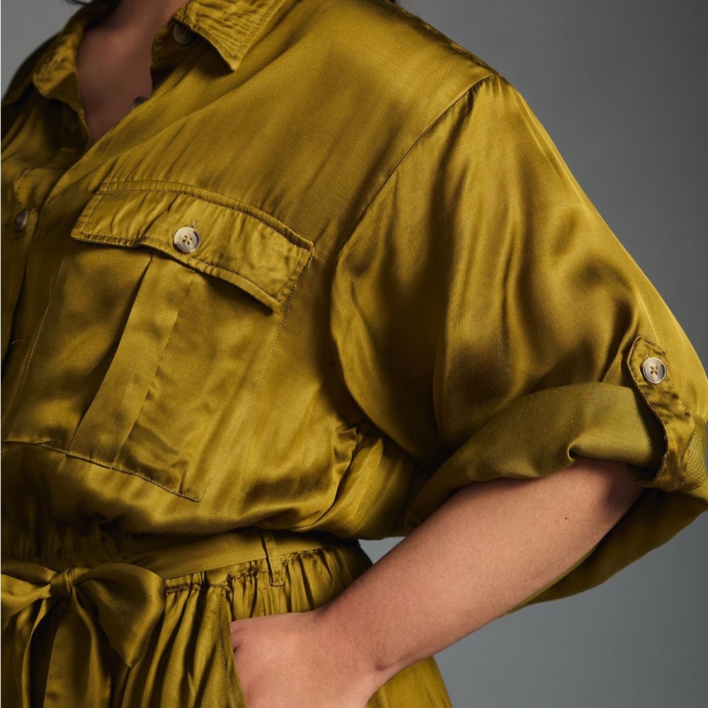 By Anthropologie Silky cargo Jumpsuit